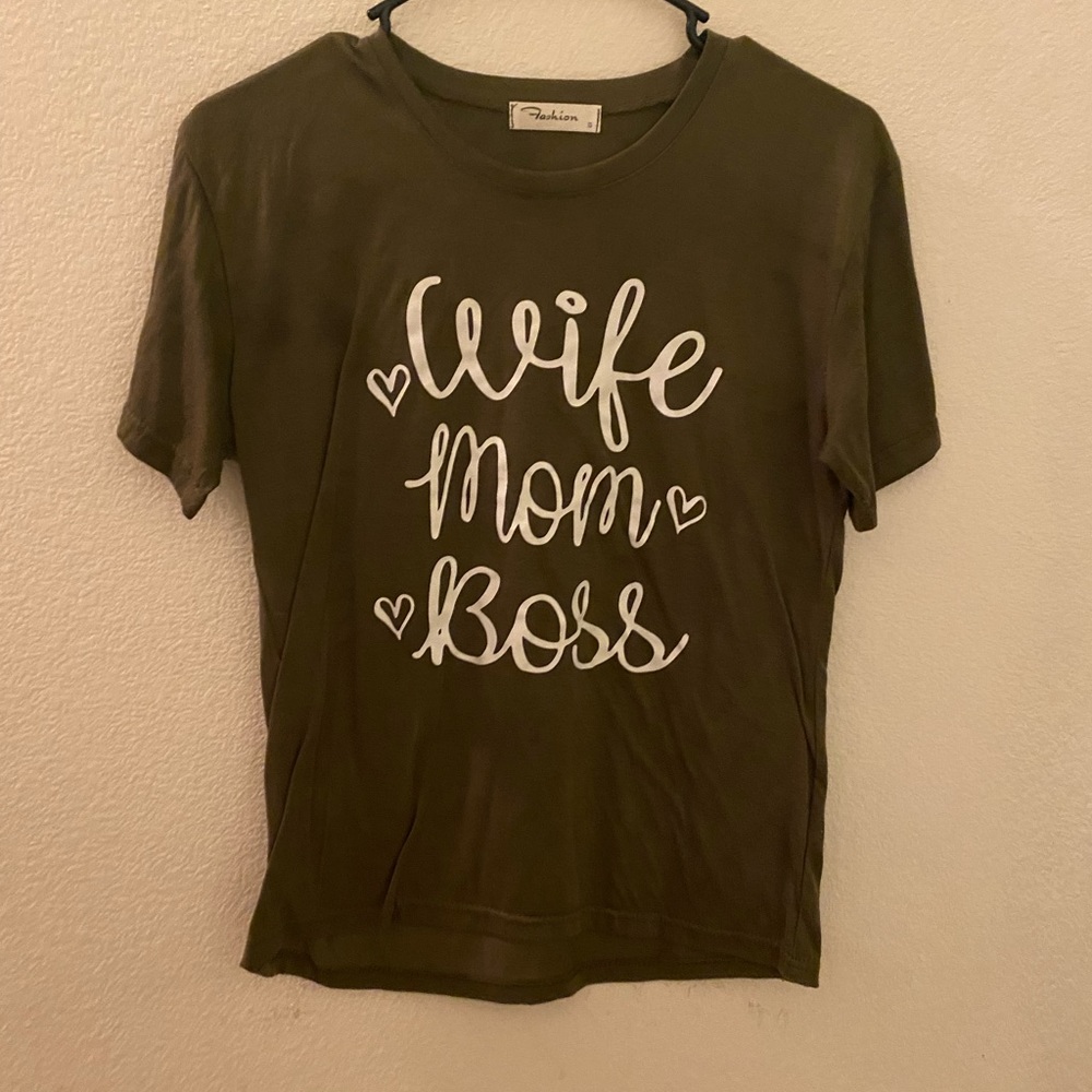 Wife mom boss army green size s